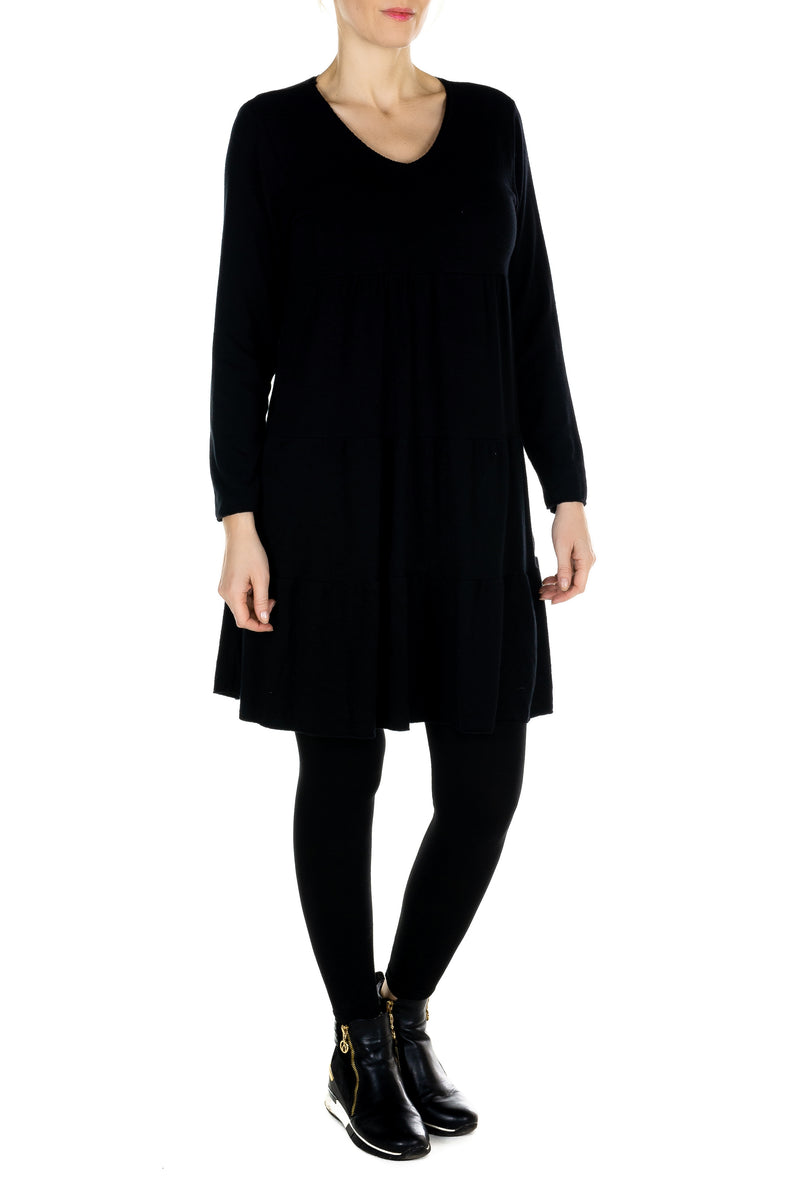 V-Neck Peasant Dress