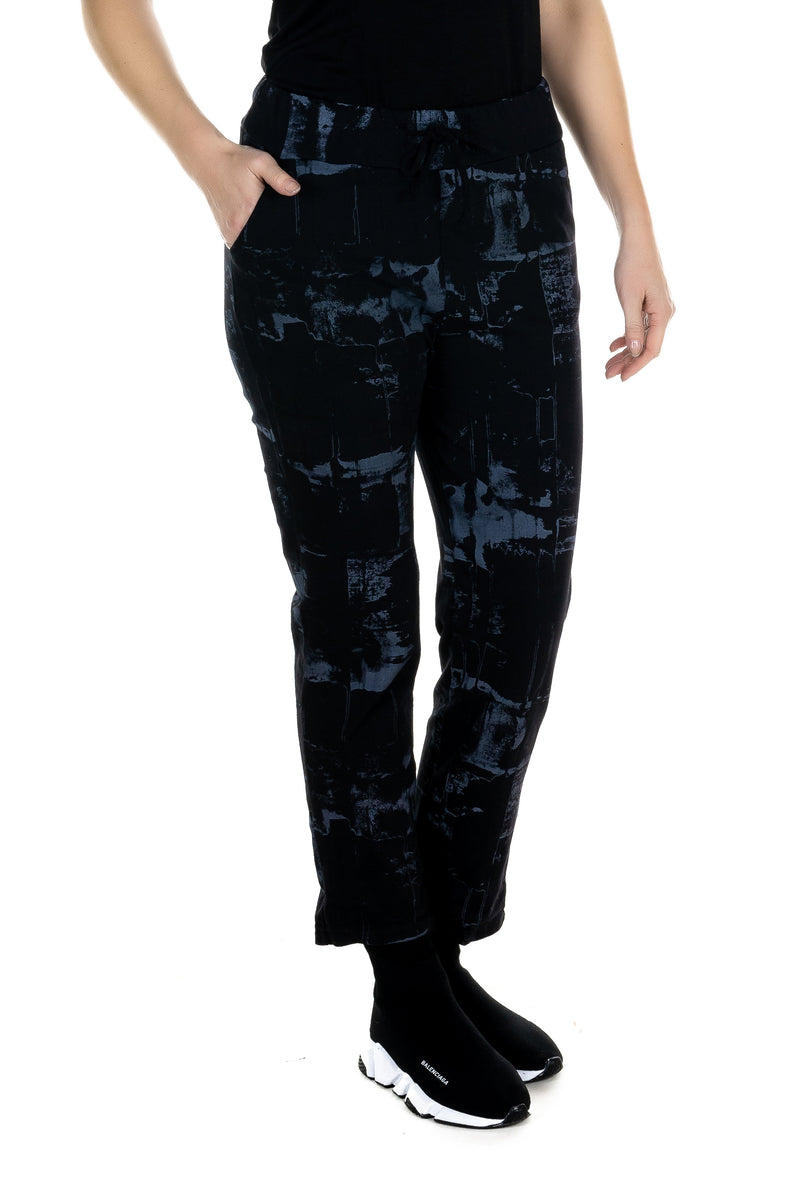 Pull On Drawstring Splash Print Pant