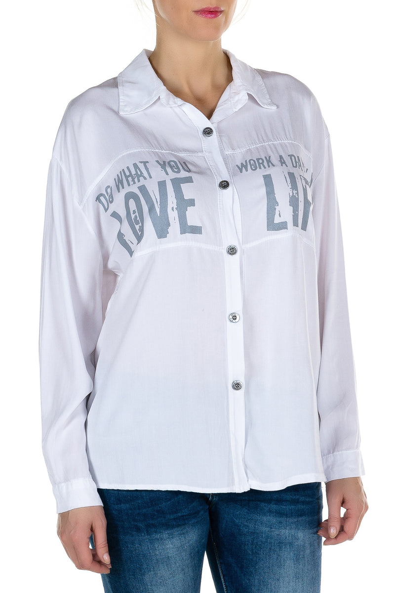 Button Blouse with print