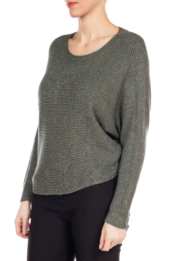 Dolman Sleeve Lurex Sweater