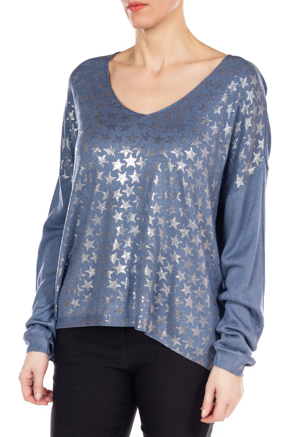 V-Neck top with Star Print